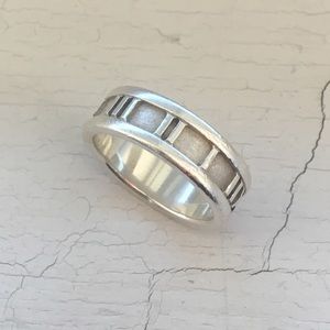 Tiffany Sterling Silver Narrow 1837 Band Ring Size 6